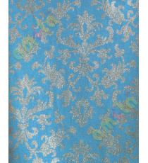 Blue brown damask home decor wallpaper for walls
